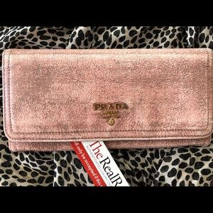 Prada Crackled Continental Wallet (Authentic)